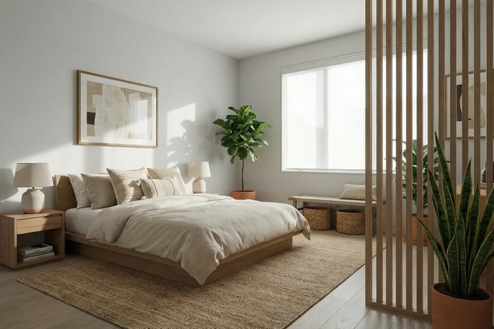 Render de un dormitorio amoblado de forma virtual
