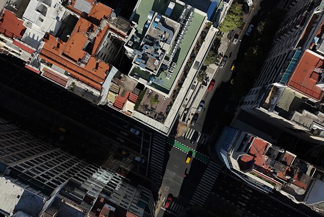 Vista aérea de azoteas de la ciudad