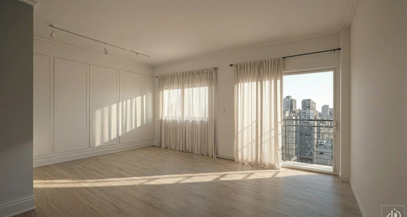 Monoambiente vacío antes del staging